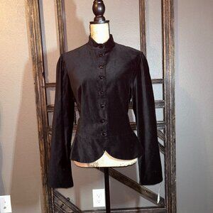 Chaps Black Velvet Military Jacket NWT, XL